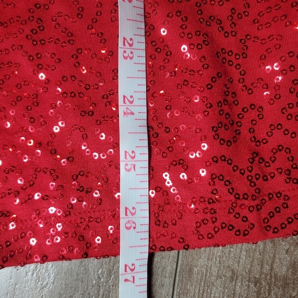 NWT Cato Size Large Women's Red Sequin Fully Lined Tank Top - Picture 8 of 13